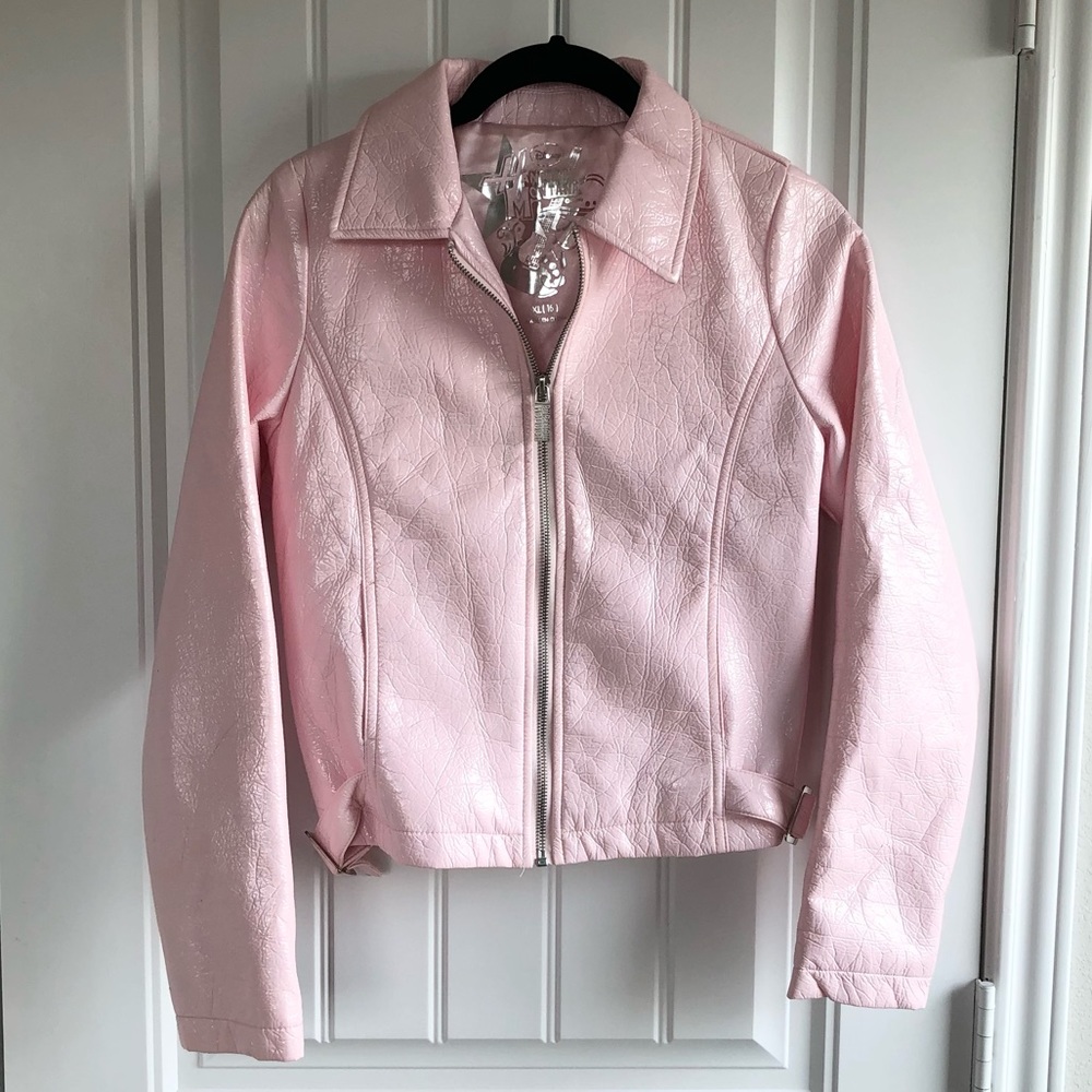 Hannah Montana pink faux leather jacket size small